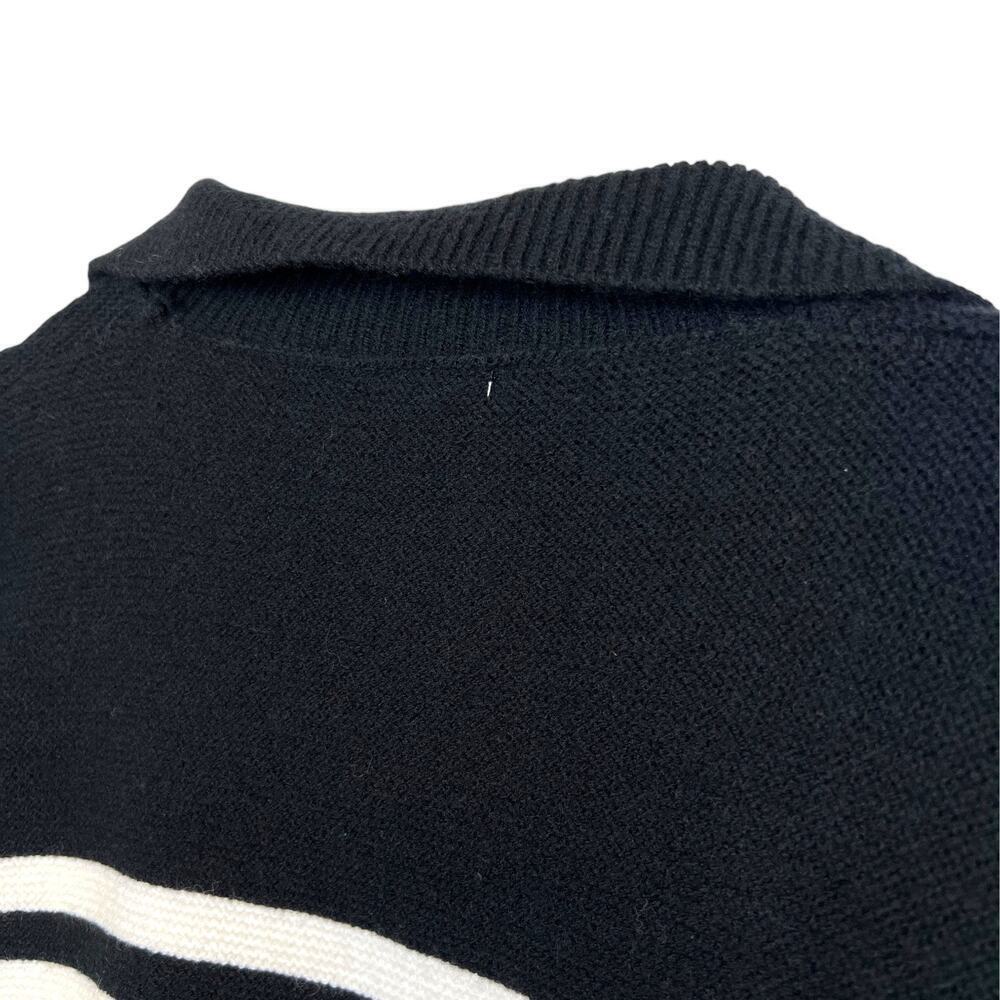 CRESCENT Corbin Striped Knit Sweater in Black & White Women's Size Small - Picture 7 of 9